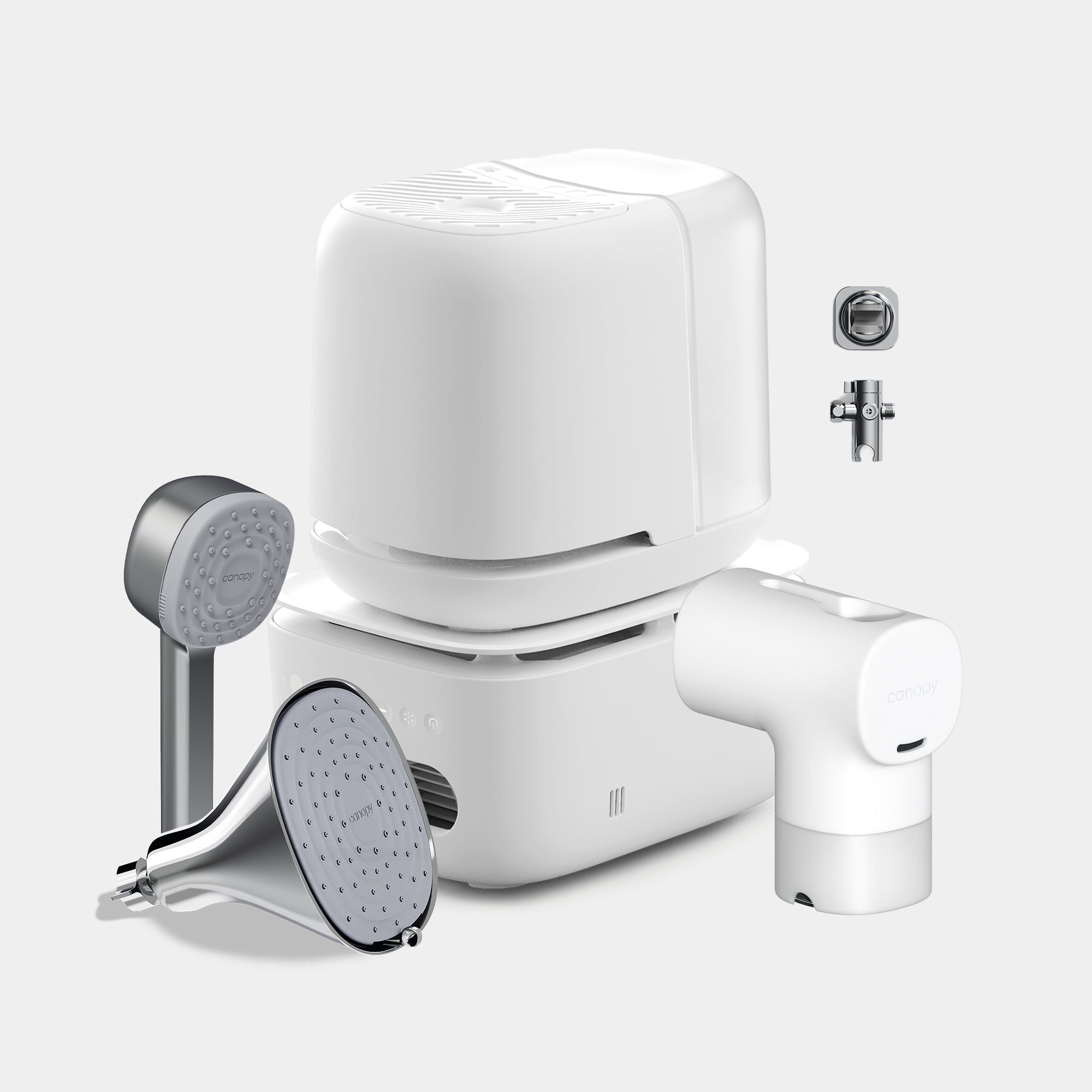 Canopy Home Bundle White with Bedside humidifier, tub filter, two separate showerheads, purifier and accessories