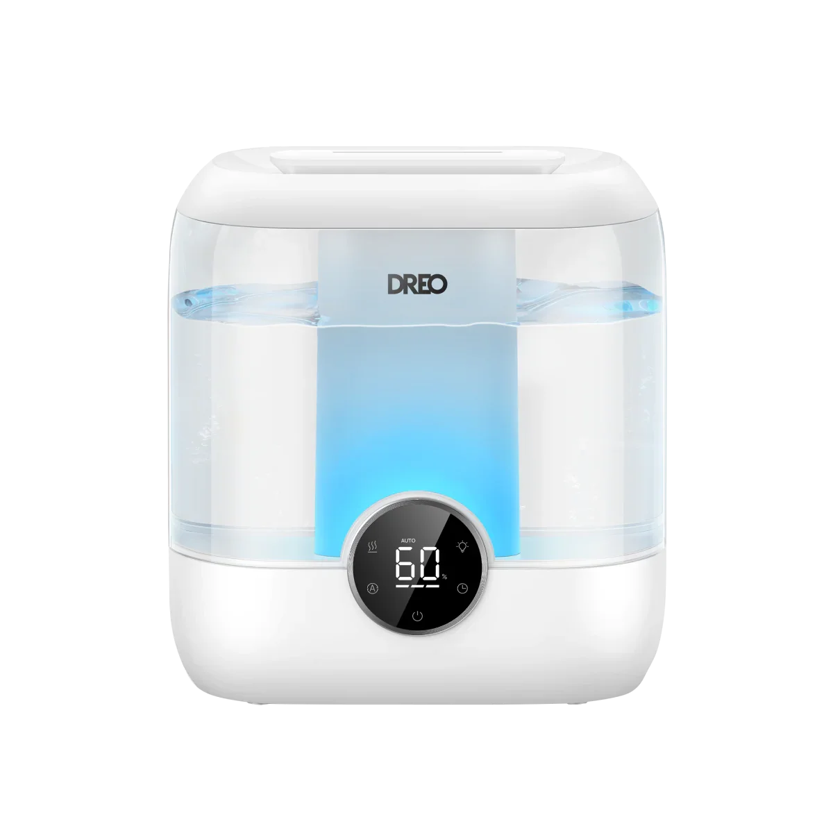 Official Dreo product image of the white standard HM524 humidifier with a translucent tank and front humidity display