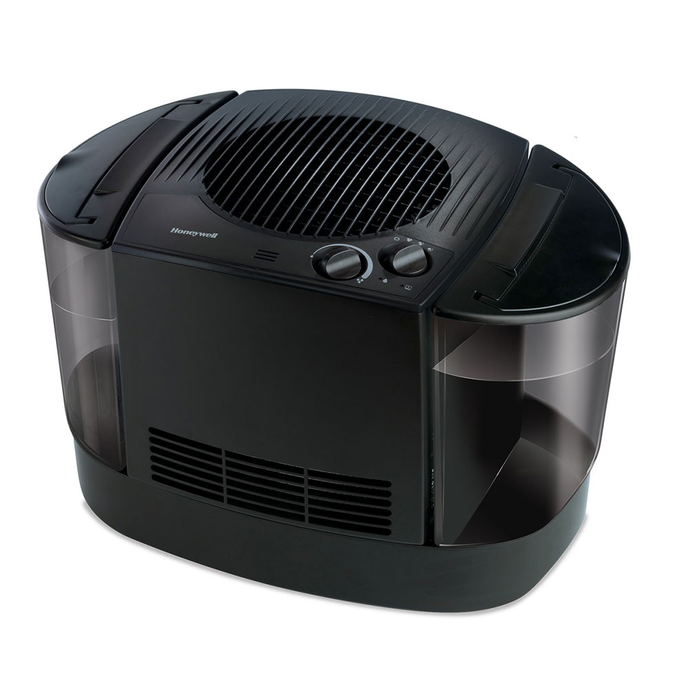 Honeywell HEV685B black two-tank evaporative console humidifier