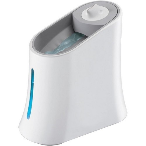 White Honeywell HUT-220W top-fill ultrasonic humidifier with an open fill basin, central mist outlet and blue side water window
