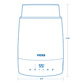 Vicks Embrace VUL900 humidifier in the manufacturer line illustration